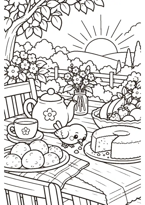 Página do Dia 24: café da manhã com pão de queijo junto à janela